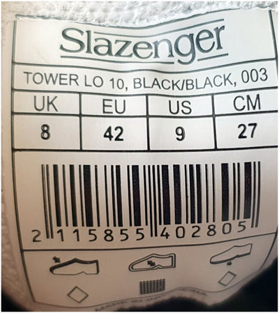 Slazenger Low Leather Trainers UK8/US9/EU42 2115855402805 Triple Black