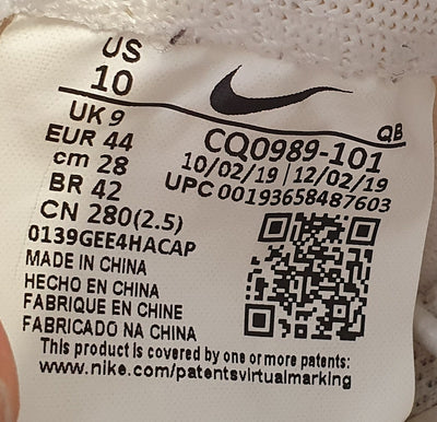 Nike Drop Type HBR Low Textile Trainers UK9/US10/EU44 CQ0989-101 White/Black