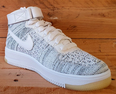 Nike Air Force 1 Mid Flyknit Trainers UK5/US7.5/EU38.5 818018-101 White