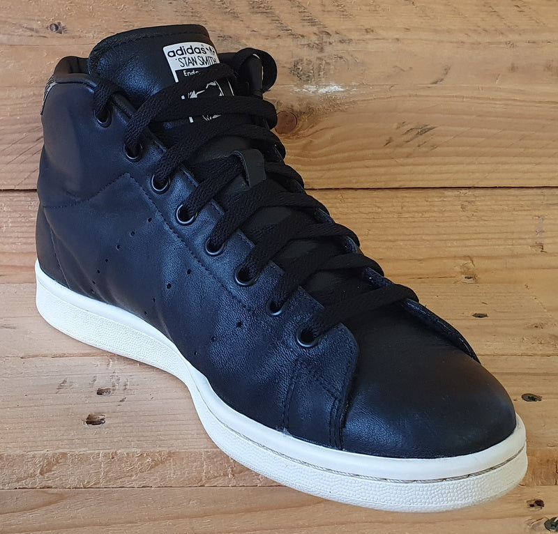 Adidas Originals Stan Smith Mid Leather Trainers UK8 US8.5 E42 S77452 Core Black VintageTrainers