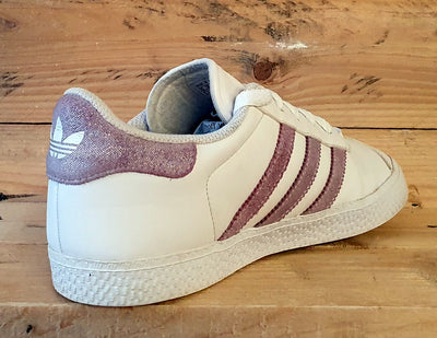 Adidas Original Gazelle Leather Low Trainers UK4/US4.5/EU36.5 B96275 White/Pink