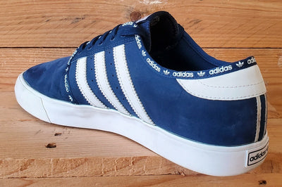 Adidas Seeley Low Suede Trainers UK9/US9.5/EU43 BB8459 Navy Blue/White