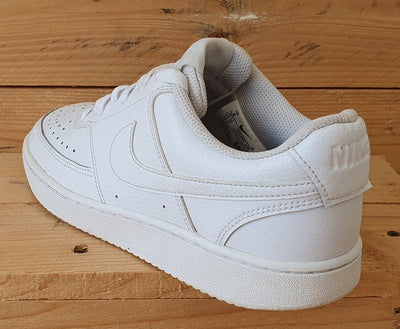 Nike Court Vision Low Leather Trainers UK5.5/US8/EU39 CD5434-100 Triple White