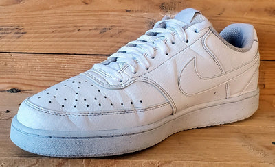 Nike Court Vision Low Leather Trainers UK8.5/US9.5/EU43 DH2987-100 Triple White