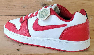 Nike Ebernon Premium Low Leather Trainers UK7/US8/EU41 AQ1774-101 White/Red