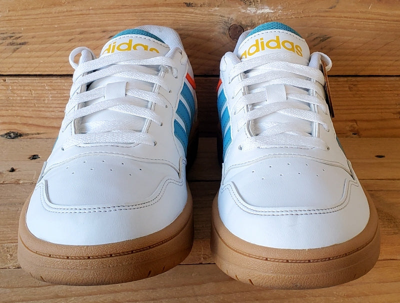 Adidas Hoops Low Leather Trainers UK5/US5.5/EU38 HP9047 White/Blue/Gum