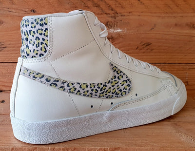 Nike Blazer Mid 77 Leather Trainers UK6.5/US9/EU40.5 DH9633-100 Lemon Leopard