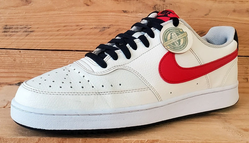 Nike Court Vision Low Leather Trainers UK8/US9/EU42.5 DH2987-102 White/Red