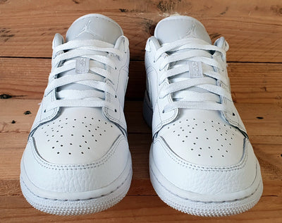 Nike Air Jordan 1 Low Leather Trainers UK4/US4.5Y/EU36.5 553560-130 Triple White