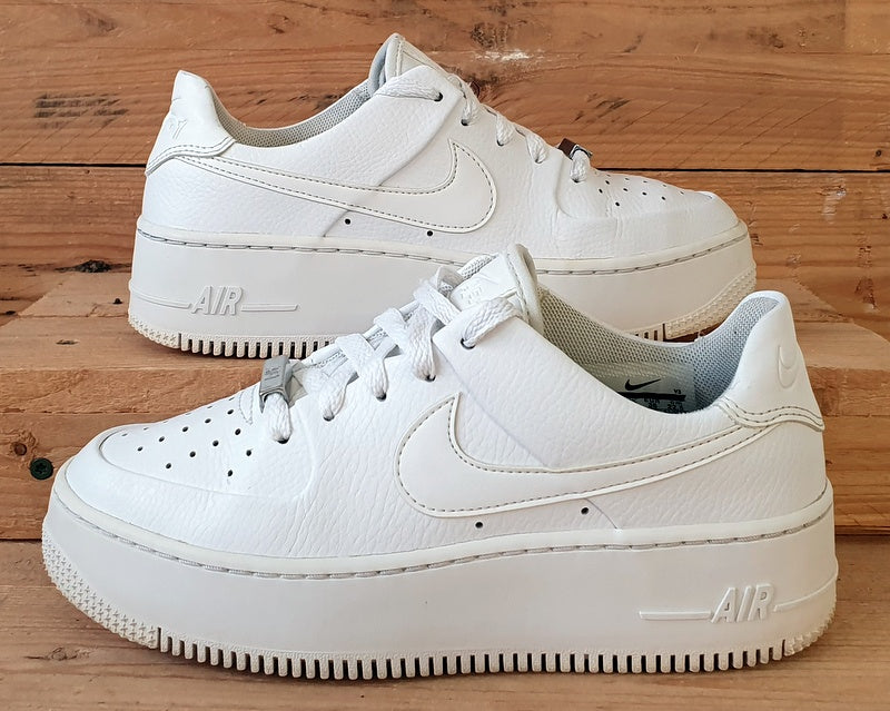 Nike Air Force 1 Sage Low Leather Trainers UK3/US5.5/E36 AR5339-100 Triple White