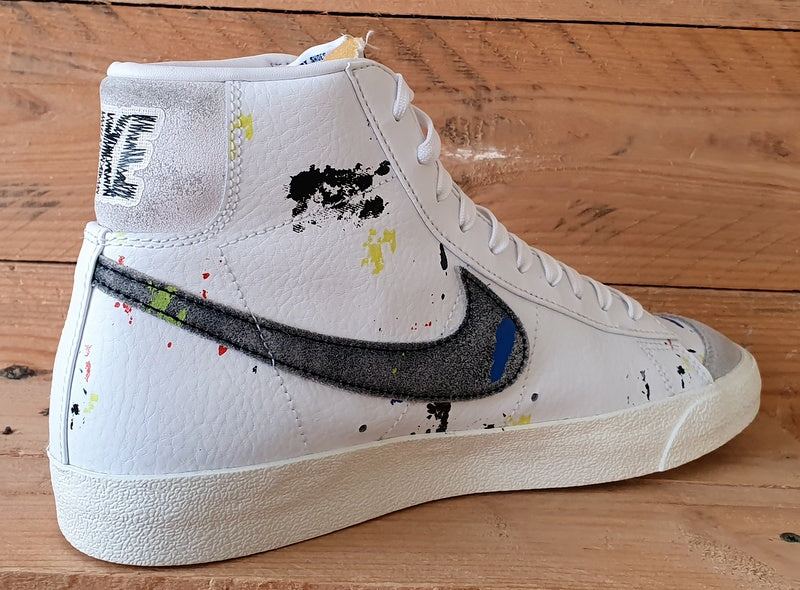 Nike Blazer Mid 77 Leather Trainers UK8/US9/EU42.5 DC7331-100 Paint Splatter