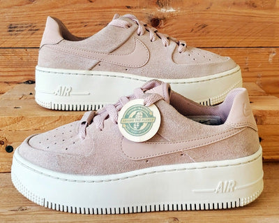 Nike Air Force 1 Sage Low Suede Trainers UK3/US5.5/EU36 AR5339-201 Pink/White