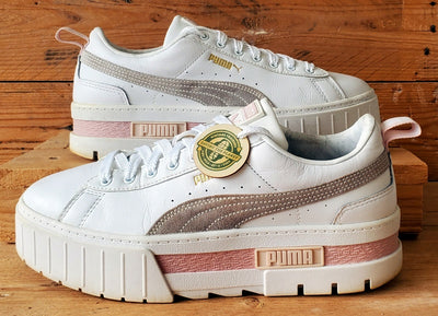Puma Mayze Platform Low Leather Trainers UK7/US9.5/EU40.5 381983-08 White