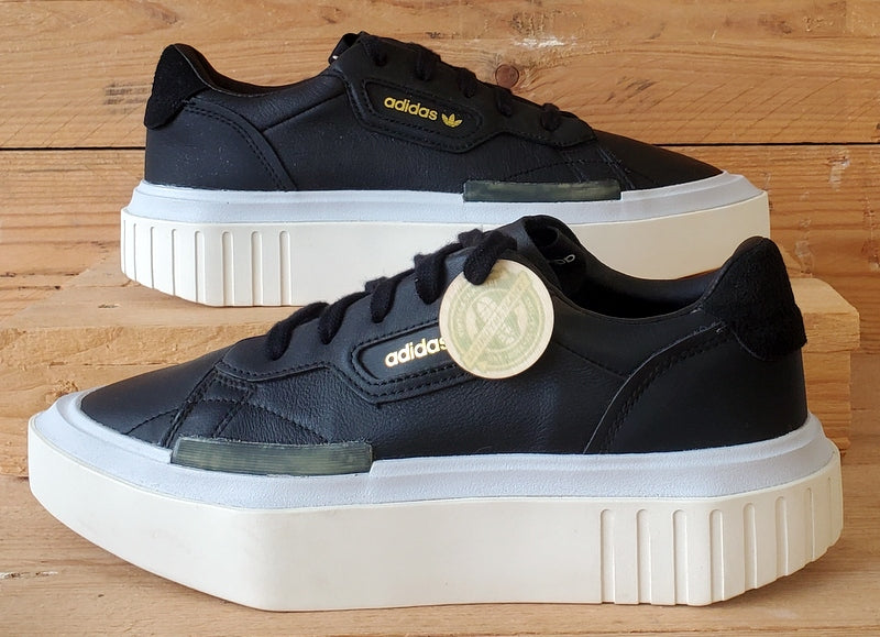 Adidas Hypersleek Low Leather Trainers UK6/US7.5/EU39 EE8275 Black/White