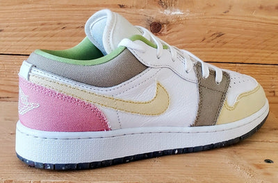 Nike Air Jordan 1 Low Leather Trainers UK4/US4.5Y/EU36.5 DJ0341-100 Pastel Grind