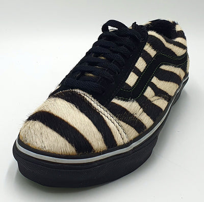 Vans Old Skool Low Zebra Fur Trainers TB4R Black/White/Green UK7/US8/EU40