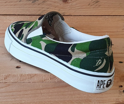 A Bathing Ape Slip-On Low Canvas Trainers UK7/US8/EU41 Camouflage/White 