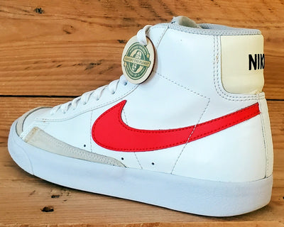 Nike Blazer 77 Mid Leather Trainers UK5/US5.5Y/EU38 DA4086-110 White/Red
