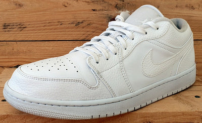 Nike Air Jordan 1 Leather Trainers 553558-130 Triple White UK10.5/US11.5/EU45.5