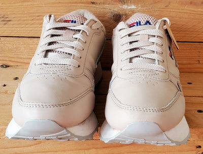 Fila Orbit Zeppa Low Leather Trainers UK4/US6/EU37 1010311 71E Cream/Tan