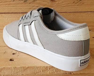 Adidas Seeley Low Canvas Trainers UK3/US3.5/EU35 BY3839 Grey/White/Gum Sole