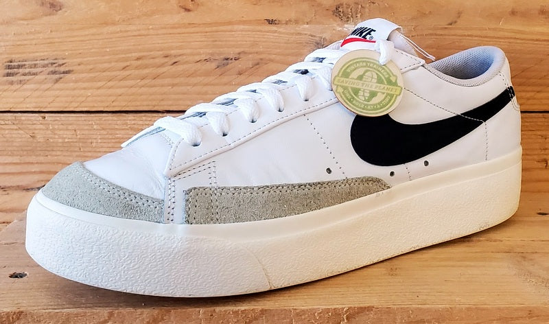 Nike Blazer Platform Low Leather Trainers UK7/US9.5/EU41 DJ0292-101 White/Black