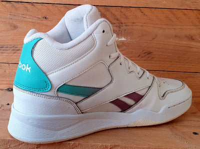 Reebok Royal Mid Leather Trainers UK7.5/US10/EU41 GY8784 White/Purple/Green