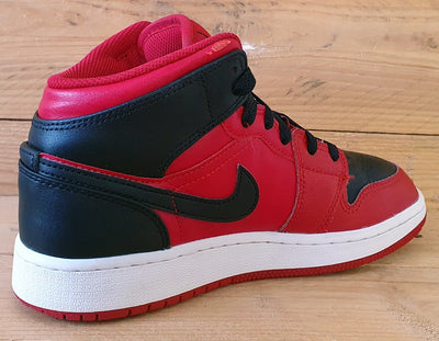 Nike Air Jordan 1 Mid Leather Trainers UK3.5/US4Y/EU36 554725-660 Reverse Bred