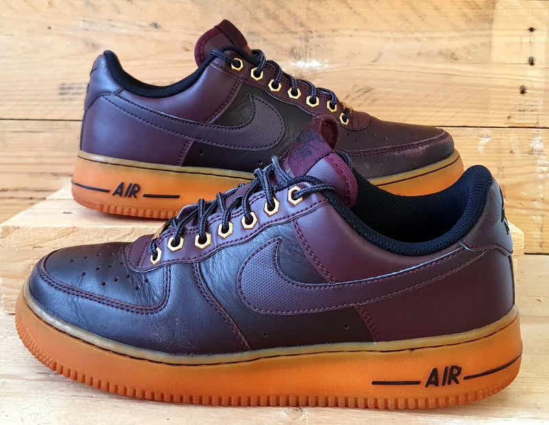 Nike Air Force 1 Low Leather Trainers UK8/US9/E42.5 488298-621 Deep Burgundy Gum