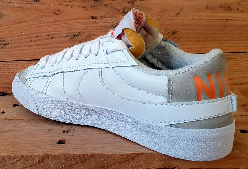 Nike Blazer 77 Jumbo Low Leather Trainers UK8/US9/EU42.5 DX2648-100 White/Orange