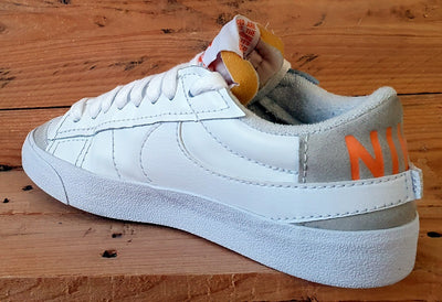 Nike Blazer 77 Jumbo Low Leather Trainers UK8/US9/EU42.5 DX2648-100 White/Orange