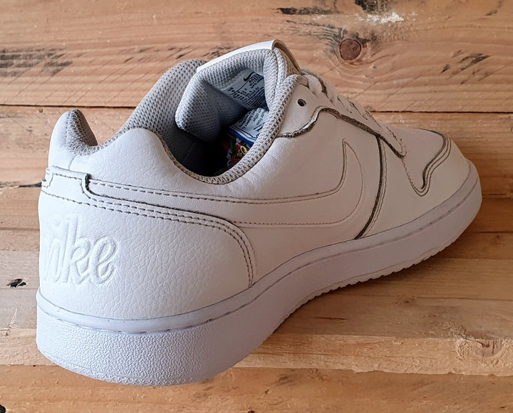 Nike Ebernon Low Leather Trainers UK8 US9 EU42.5 AQ1775 100 Triple White