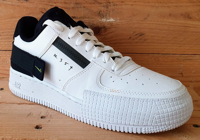 Nike Air Force 1 Low Leather Trainers UK6/US7/EU40 AT7859-101 White Black Volt