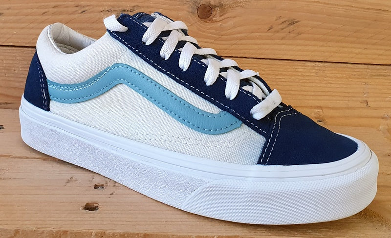 Vans Off The Wall Low Canvas Trainers UK4/US6.5/EU36.5 500714 Cream/Navy