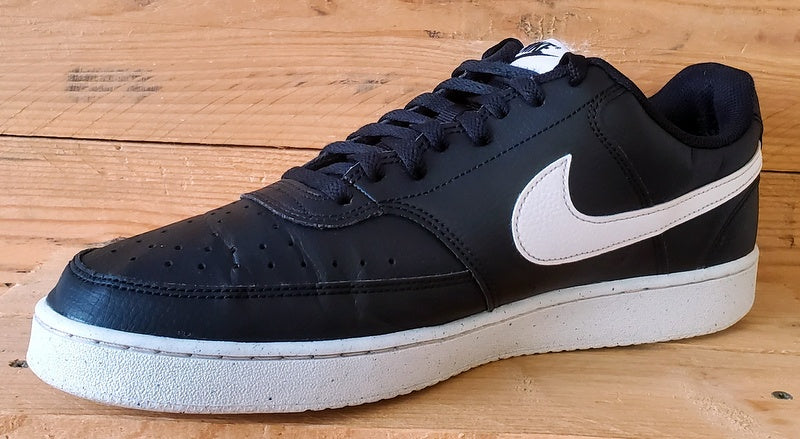 Nike Court Vision Low Leather Trainers UK10/US11/EU45 DH2987-001 Black/White