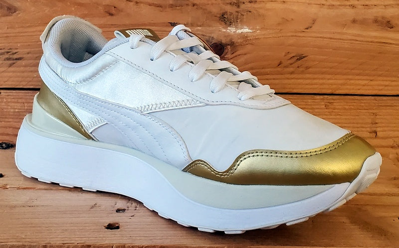 Puma Cruise Rider Low Textile Trainers UK6.5/US9/EU40 380500-01 White/Team Gold