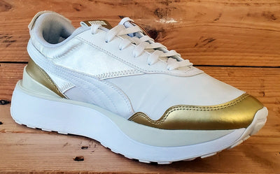 Puma Cruise Rider Low Textile Trainers UK6.5/US9/EU40 380500-01 White/Team Gold