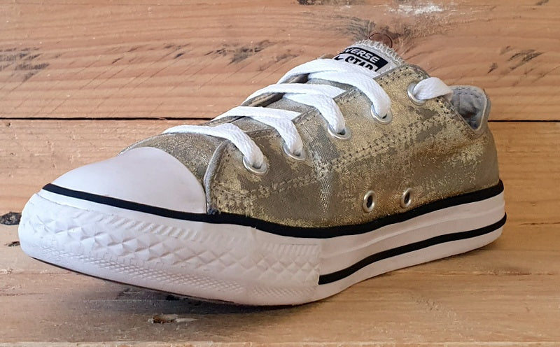 Converse Chuck Taylor Low Canvas Trainers UK2.5 US3 EU35 353181F Metallic Gold VintageTrainers