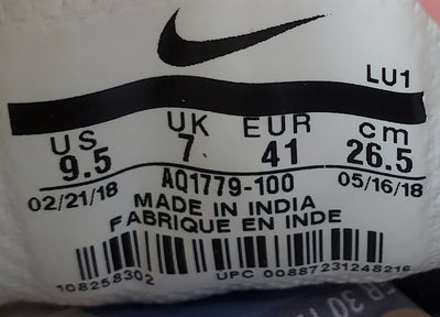 Nike Ebernon Low Leather Trainers UK7/US9.5/EU41 AQ1779-100 Triple White