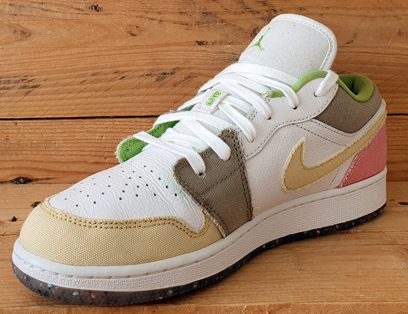 Nike Jordan 1 Low GS Trainers UK6/US7Y/EU40 DJ0341-100 Pastel Grind Vivid Green