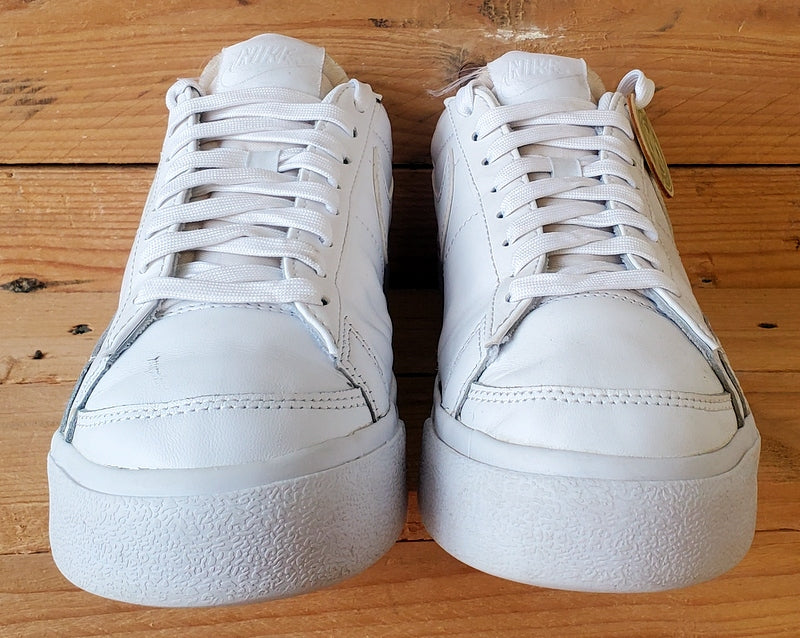 Nike Blazer Platform Low Leather Trainers UK6/US8.5/EU40 DJ0292-100 Triple White