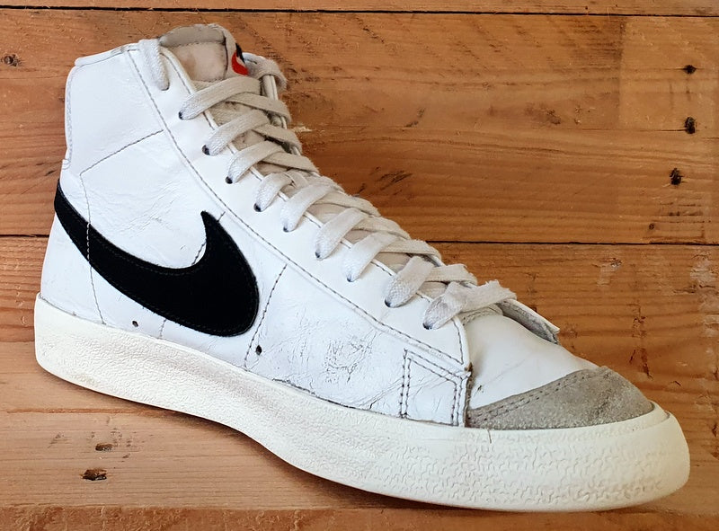 Nike Blazer Mid 77 Vintage Leather Trainers UK8/US9/E42.5 BQ6806-100 White/Black