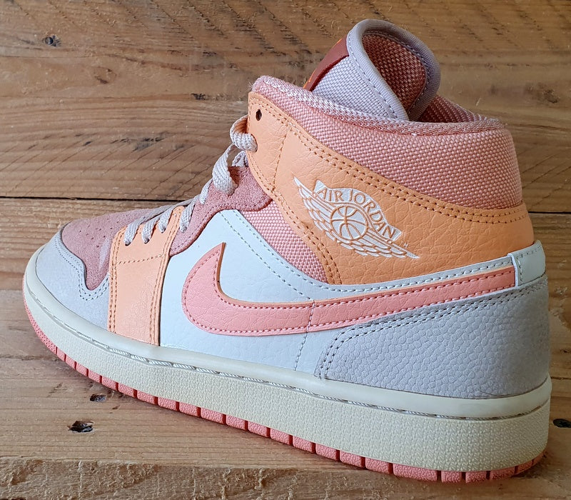 Nike Jordan 1 Mid Leather/Suede Trainers UK5.5/US8/E39 DH4270-800 Apricot Orange