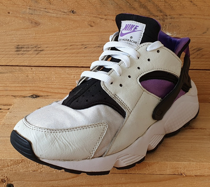 Nike AIr Huarache Leather Trainers UK10/US11/EU45 DD1068-108 White/Hyper Grape