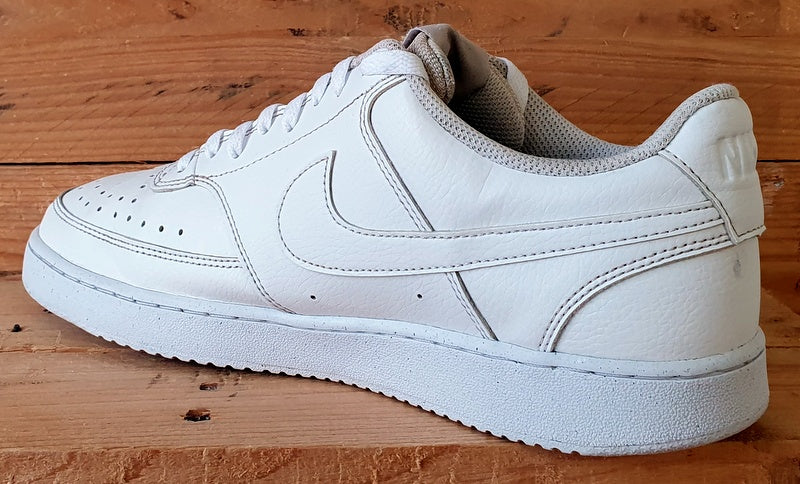 Nike Court Vision Low Leather Trainers UK9/US10/EU44 DH2987-100 Triple White