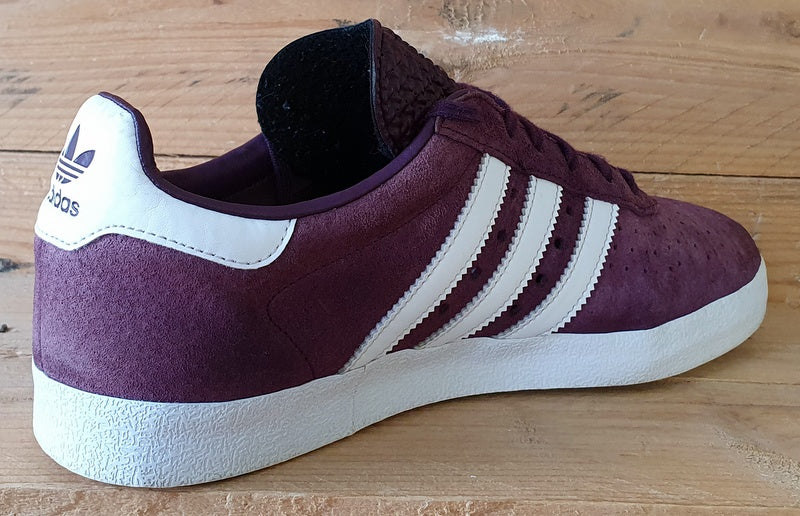 Adidas 350 Low Suede Trainers UK8.5/US9/EU42.5 BY9766 Burgundy/White