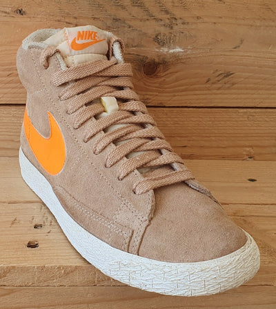 Nike Blazer Mid Suede Trainers UK5/US7.5/EU38.5 518171-202 Beige/Orange/White