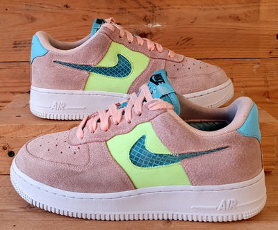 Nike Air Force 1 Trainers UK5/US7.5/EU38.5 CJ1647-600 Washed Coral Ghost Green