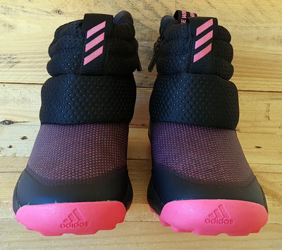 Adidas Rapida Snow Mid Textile Trainers UK2/US2.5/EU34 EE6172 Black/Pink