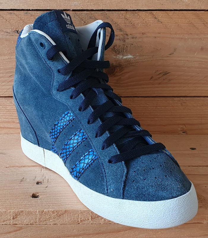 Adidas Basket Profi Up Wedge Suede Trainers UK8/US9.5/EU42 M20838 Navy Blue